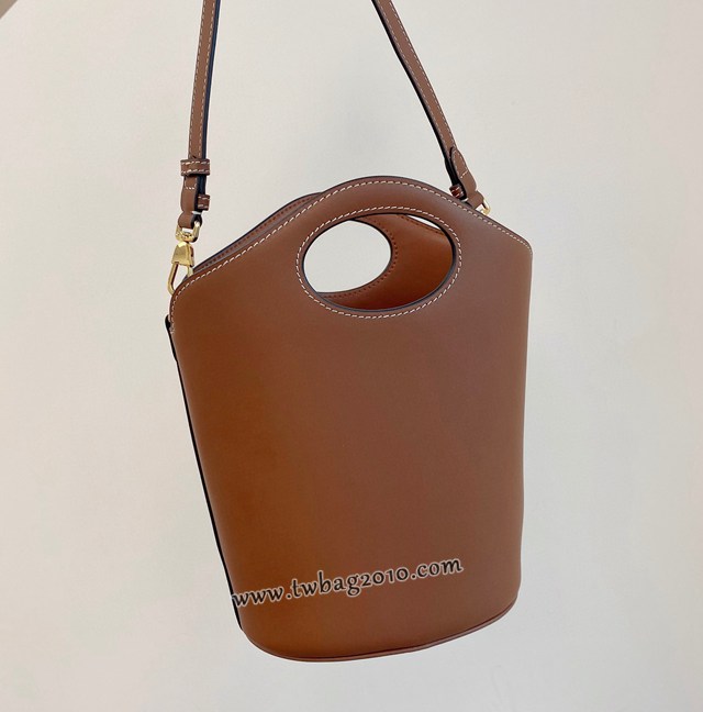 Burberry專門店新款水桶 巴寶莉明線皮革手提肩背女款水桶包 yxb1348